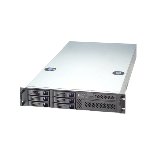 SX266 industrial server - total view 2 HE 6 times hot swap hdd, dvd, buttons for easy opening
